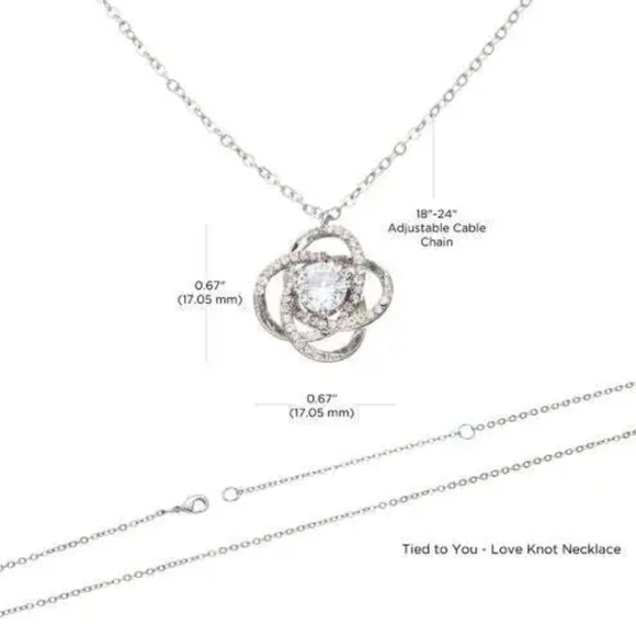 Everything will be ok - Love Knot Necklace A Sympathy Positive Affirmation Gift - Picture 3 of 3